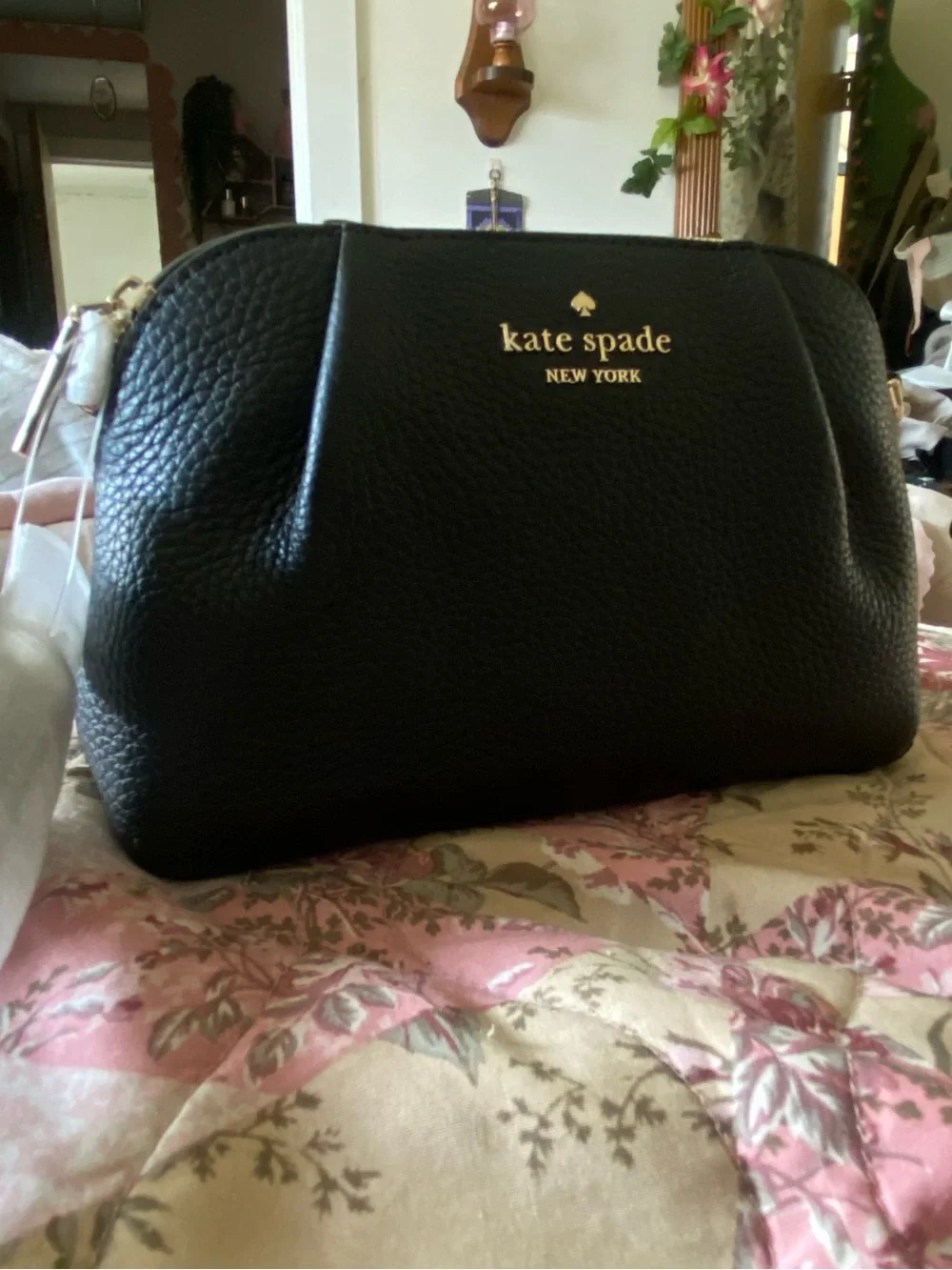 NWT Kate Spade New York | Black Pebbled Leather Convertible Dumpling Bag